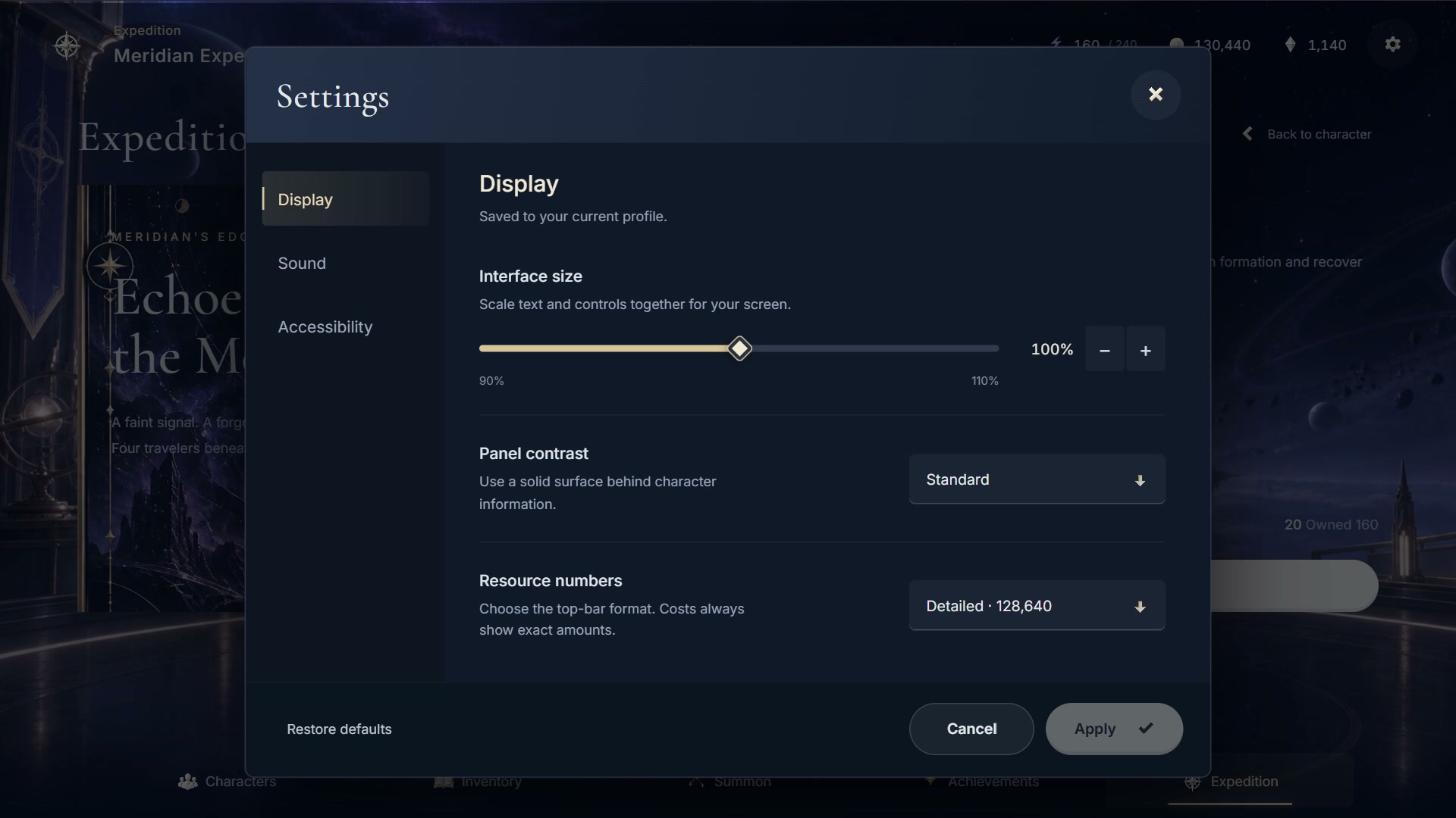 Turn-Based JRPG UI Template for ReLayer — Display settings